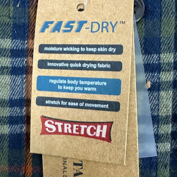 Tailor Vintage Luxe Performance Mens Army Telluride Plaid Flannel Shirt Size S - Picture 4 of 7